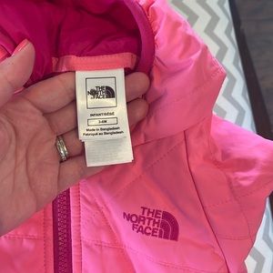 3-6 month old The North Face infant  snowsuit two toned pink